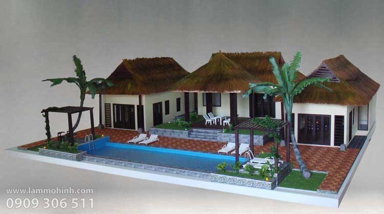 Mô hình nhà tranh vách đất bungalow Hòn Tằm