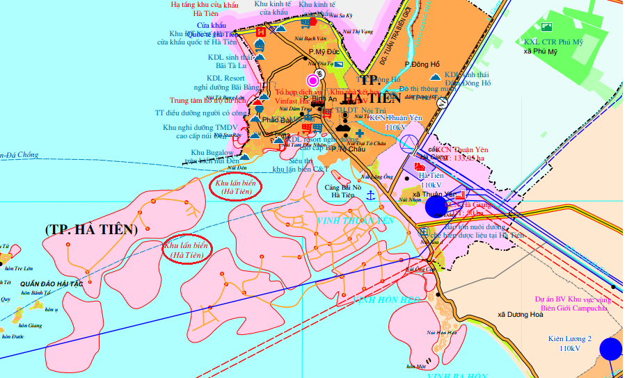 Bản đồ quy hoạch kiến trúc Hà Tiên đến năm 2040